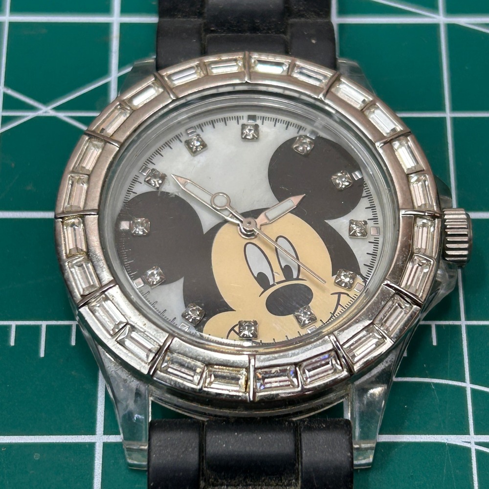 Disney Mickey Mouse Ice Crystal Bezel Watch ULTRA RARE MCK712‎